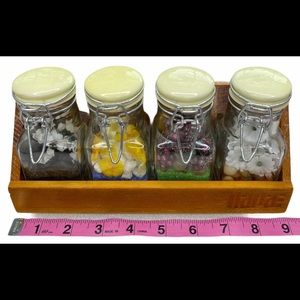 Napa Creations Wooden Faux Flowers Jars Holder